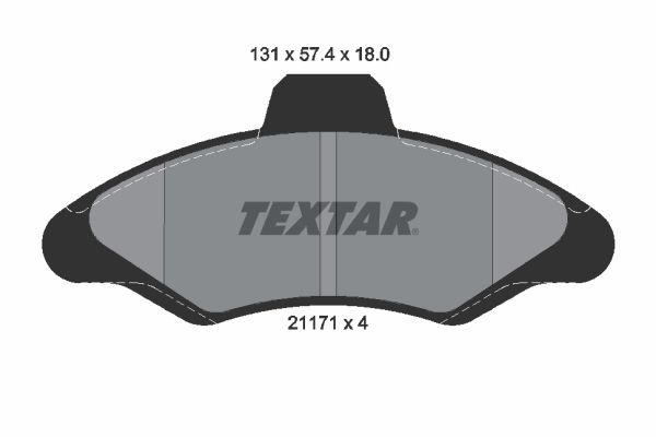 Stabdžių trinkelių rinkinys, diskinis stabdys TEXTAR 2117105