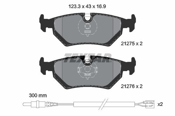 Комплект гальмівних накладок, дискове гальмо TEXTAR 2127501