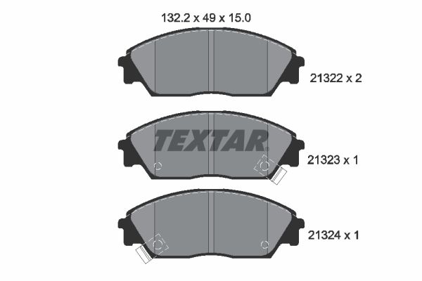 Комплект гальмівних накладок, дискове гальмо TEXTAR 2132201