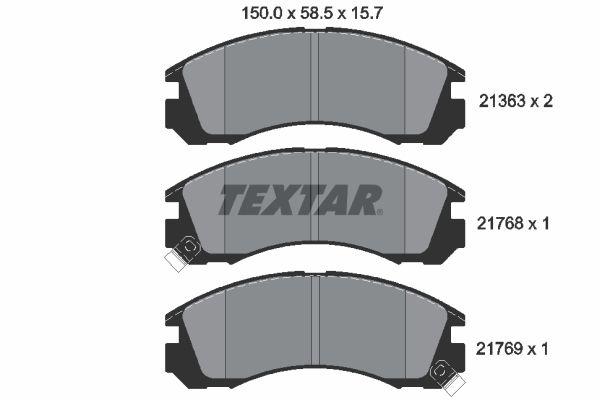 Комплект гальмівних накладок, дискове гальмо TEXTAR 2136301