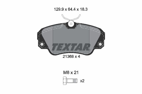 Stabdžių trinkelių rinkinys, diskinis stabdys TEXTAR 2136801