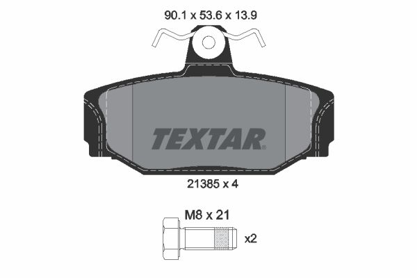 Комплект гальмівних накладок, дискове гальмо TEXTAR 2138501