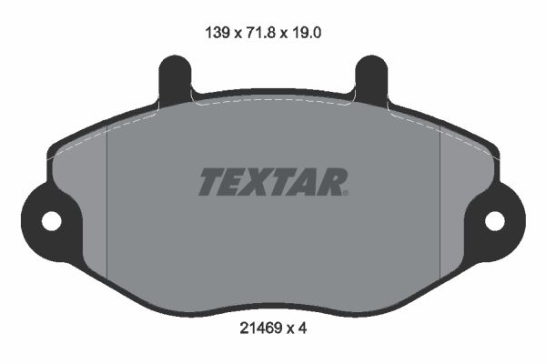 Комплект гальмівних накладок, дискове гальмо TEXTAR 2146901