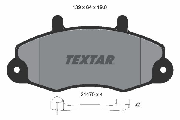 Комплект гальмівних накладок, дискове гальмо TEXTAR 2147002