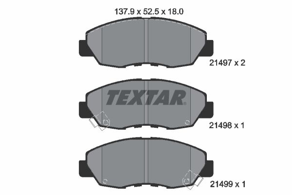 Brake Pad Set, disc brake TEXTAR 2149701