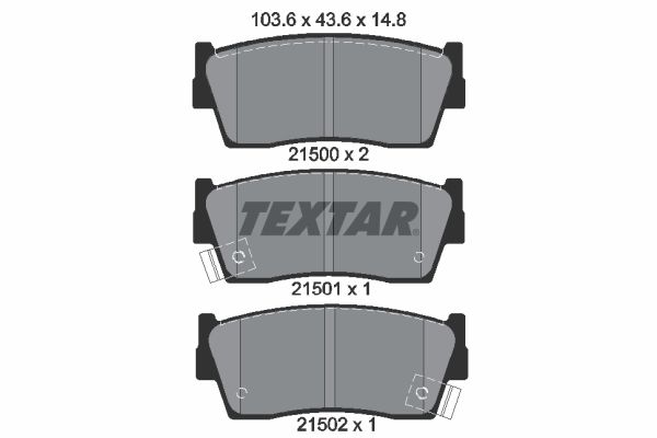 Комплект гальмівних накладок, дискове гальмо TEXTAR 2150001