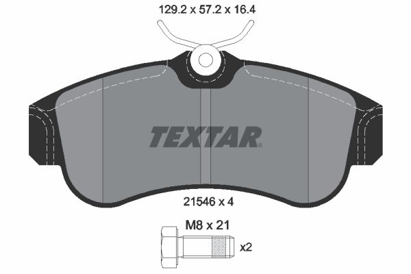 Stabdžių trinkelių rinkinys, diskinis stabdys TEXTAR 2154601