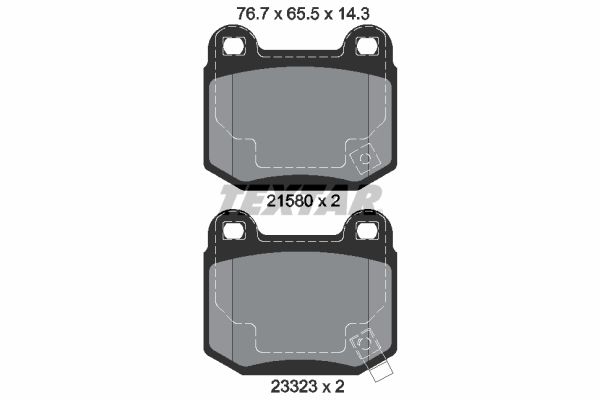 Комплект гальмівних накладок, дискове гальмо TEXTAR 2158001