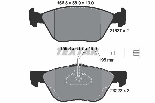 Brake Pad Set, disc brake TEXTAR 2163702