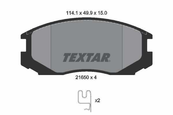 Комплект гальмівних накладок, дискове гальмо TEXTAR 2165001