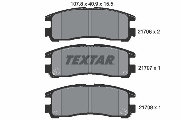 Комплект гальмівних накладок, дискове гальмо TEXTAR 2170602