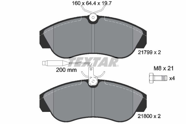 Brake Pad Set, disc brake TEXTAR 2179901