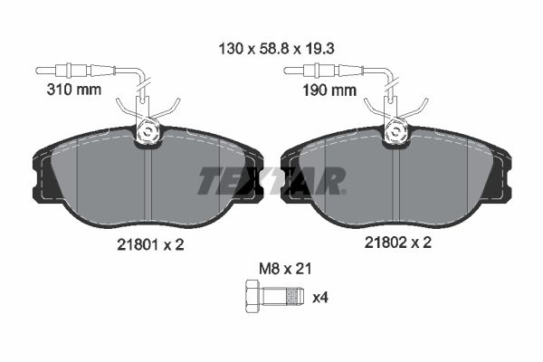 Brake Pad Set, disc brake TEXTAR 2180101