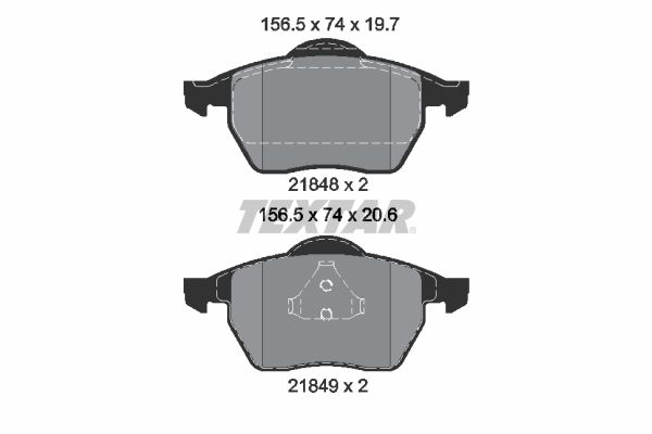 Комплект гальмівних накладок, дискове гальмо TEXTAR 2184802