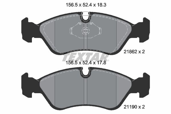 Brake Pad Set, disc brake TEXTAR 2186201