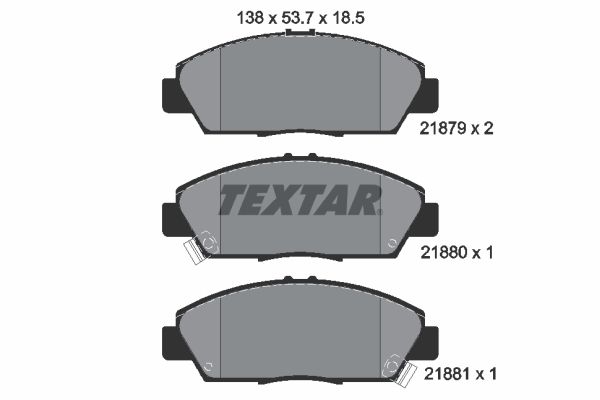 Комплект гальмівних накладок, дискове гальмо TEXTAR 2187901