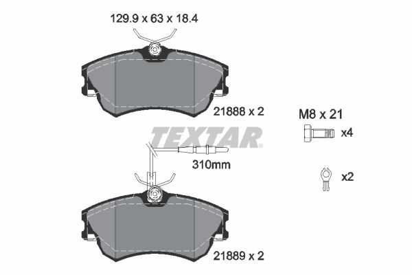 Brake Pad Set, disc brake TEXTAR 2188801