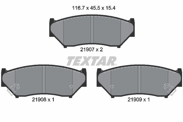 Brake Pad Set, disc brake TEXTAR 2190701