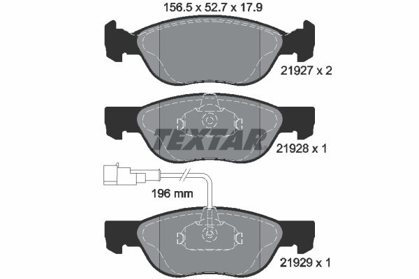 Комплект гальмівних накладок, дискове гальмо TEXTAR 2192701