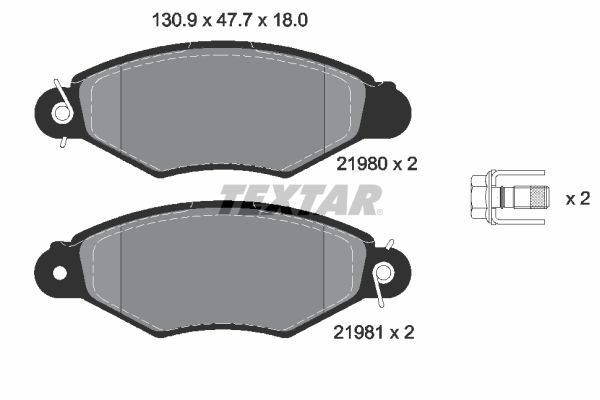 Brake Pad Set, disc brake TEXTAR 2198004