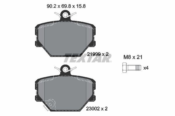 Brake Pad Set, disc brake TEXTAR 2199901