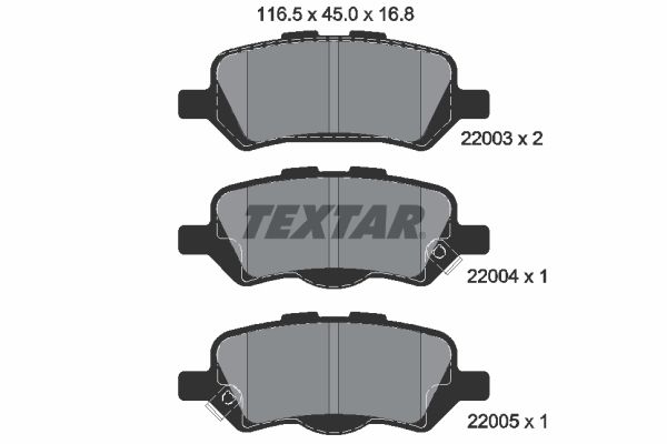 Brake Pad Set, disc brake TEXTAR 2200301