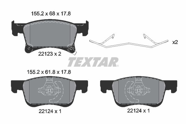 Brake Pad Set, disc brake TEXTAR 2212301