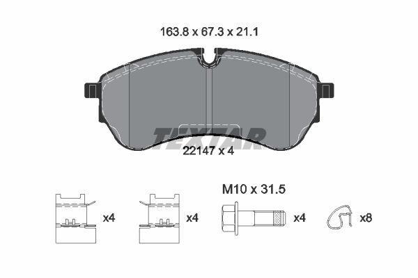 Brake Pad Set, disc brake TEXTAR 2214701