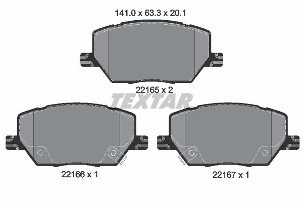 Brake Pad Set, disc brake TEXTAR 2216501