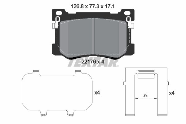 Brake Pad Set, disc brake TEXTAR 2217601