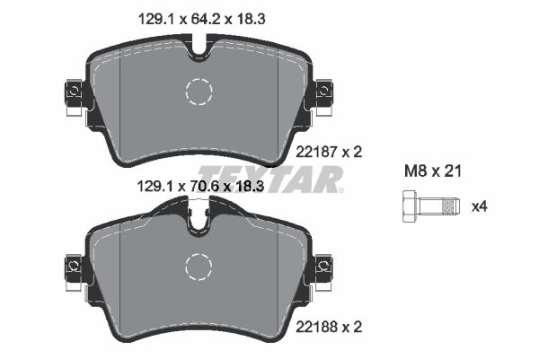 Brake Pad Set, disc brake TEXTAR 2218701