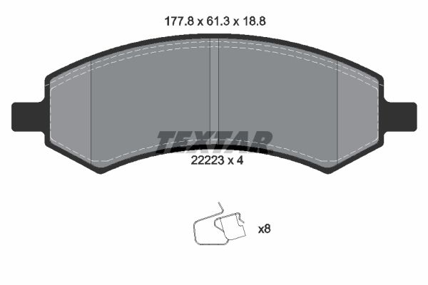 Brake Pad Set, disc brake TEXTAR 2222301