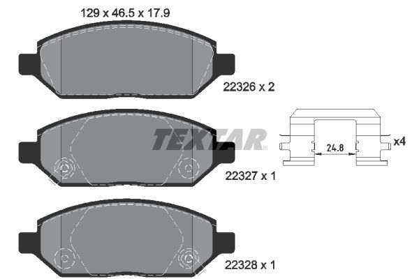 Brake Pad Set, disc brake TEXTAR 2232601