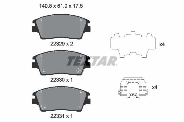 Brake Pad Set, disc brake TEXTAR 2232901