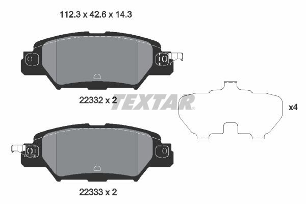 Brake Pad Set, disc brake TEXTAR 2233201