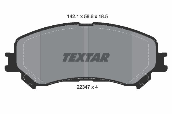 Stabdžių trinkelių rinkinys, diskinis stabdys TEXTAR 2234701