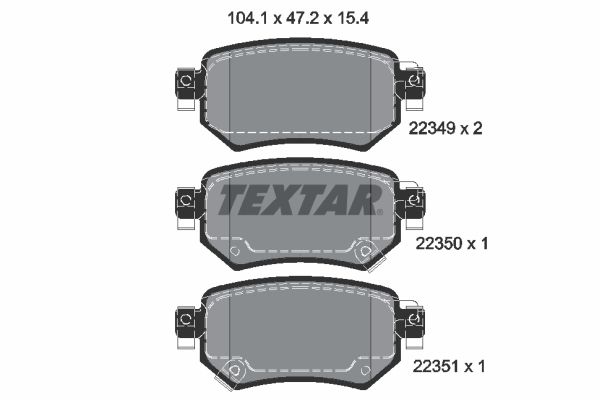 Комплект гальмівних накладок, дискове гальмо TEXTAR 2234901