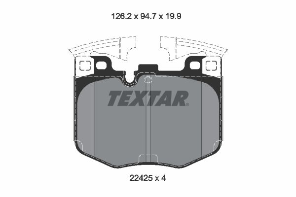 Brake Pad Set, disc brake TEXTAR 2242501