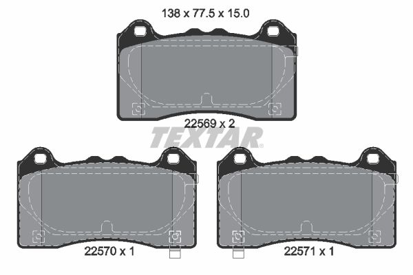 Brake Pad Set, disc brake TEXTAR 2256901