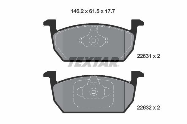 Brake Pad Set, disc brake TEXTAR 2263101