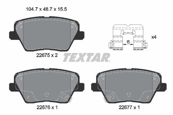 Brake Pad Set, disc brake TEXTAR 2267501