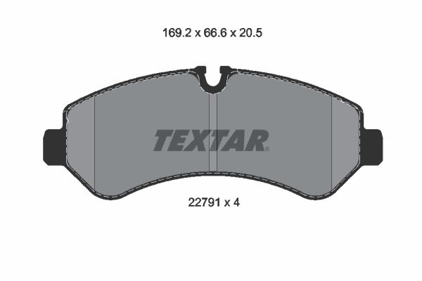 Комплект гальмівних накладок, дискове гальмо TEXTAR 2279101