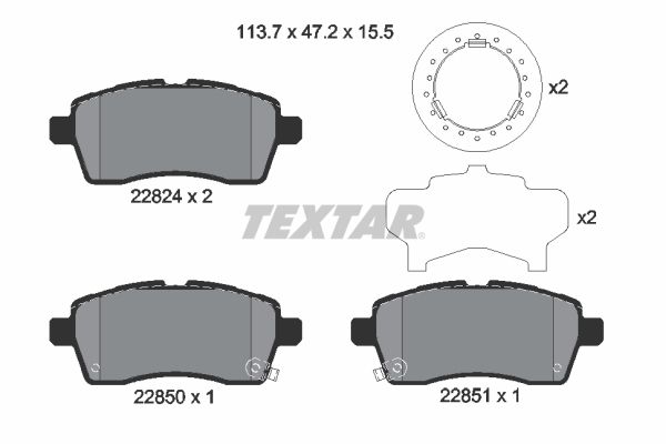 Brake Pad Set, disc brake TEXTAR 2282401