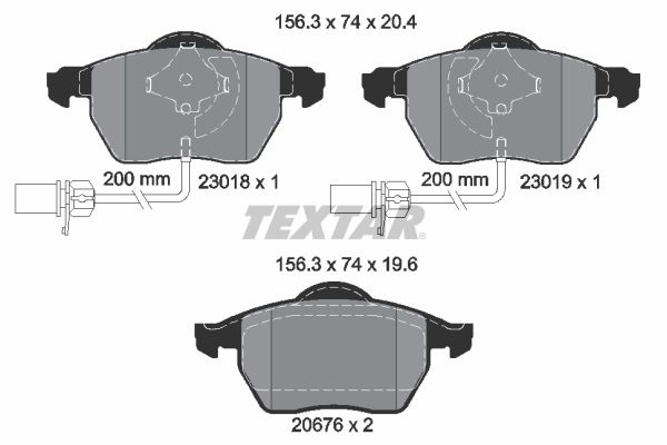 Brake Pad Set, disc brake TEXTAR 2301802