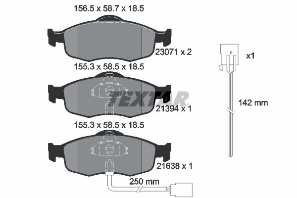 Brake Pad Set, disc brake TEXTAR 2307104