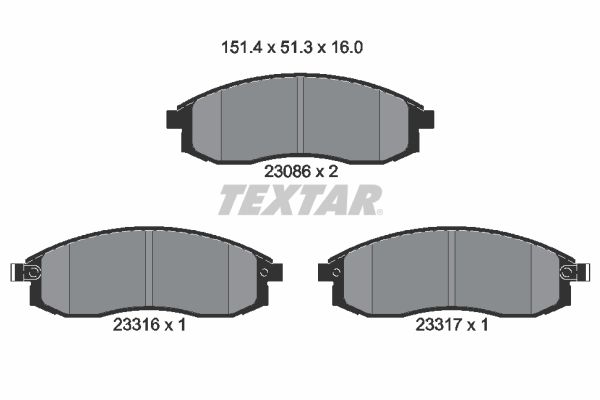 Brake Pad Set, disc brake TEXTAR 2308602