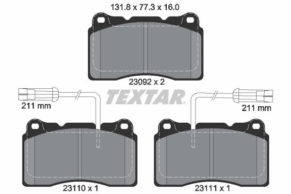 Brake Pad Set, disc brake TEXTAR 2309201