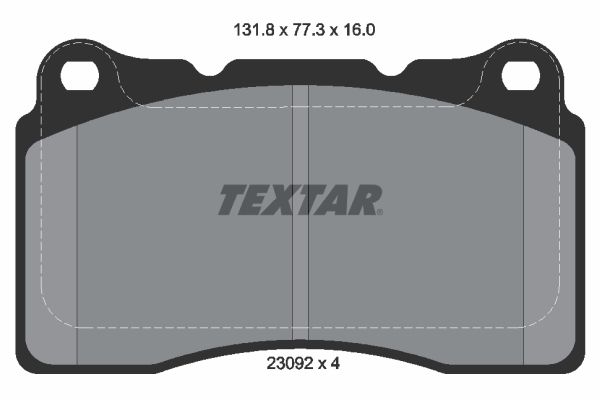 Комплект гальмівних накладок, дискове гальмо TEXTAR 2309203