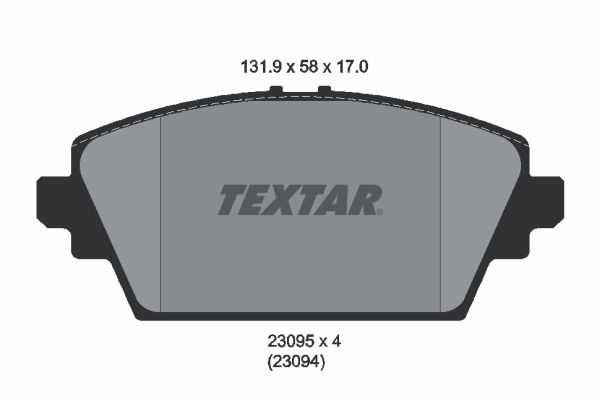 Stabdžių trinkelių rinkinys, diskinis stabdys TEXTAR 2309501