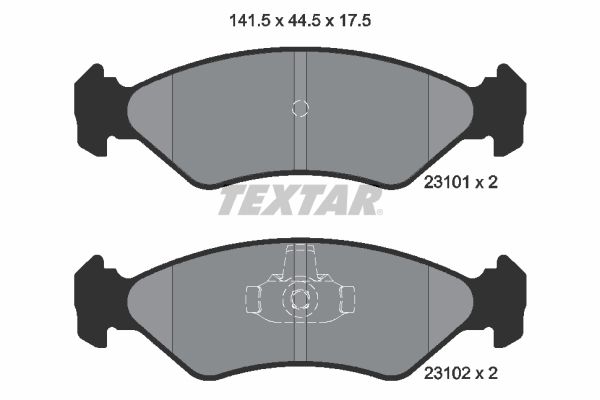 Stabdžių trinkelių rinkinys, diskinis stabdys TEXTAR 2310101